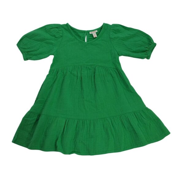 Cat & Jack Girls Short Sleeve Cotton Dress, Green, Size S 6/7. NWT - Picture 1 of 7